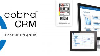 cobra CRM-Logo mit Bildschirmen