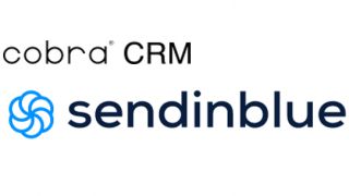 Logo von sendinblue mit cobra CRM und Rahmen